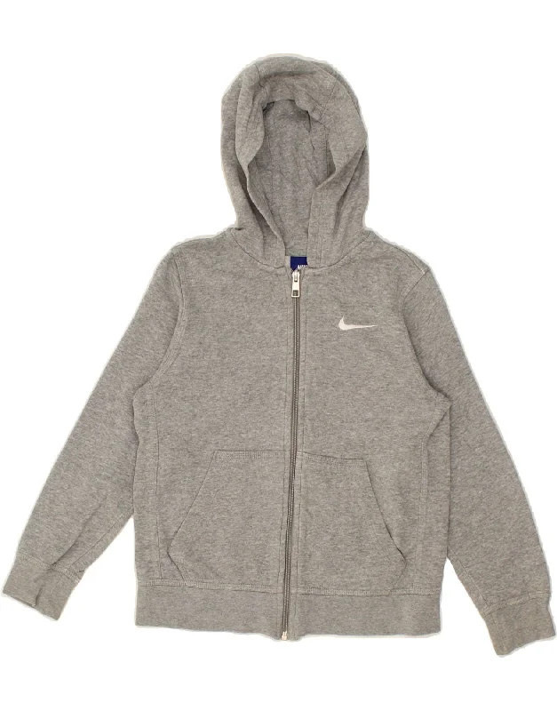 NIKE Boys Zip Hoodie Sweater 8-9 Years Small Grey Cotton Hoodie with Full-Zip Functional Layering NIKE Boys Zip Hoodie Sweater 8-9 Years Small Grey Cotton Hoodie with Full-Zip Functional Layering