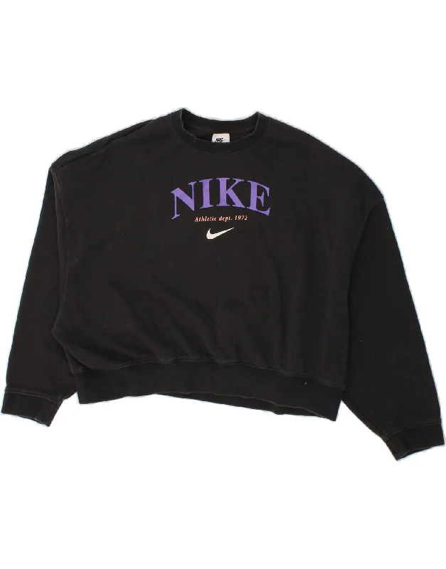 NIKE Girls Crop Graphic Sweatshirt Jumper 13-14 Years XL Black Cotton Hoodie with Hem Lace Feminine Delicate NIKE Girls Crop Graphic Sweatshirt Jumper 13-14 Years XL Black Cotton Hoodie with Hem Lace Feminine Delicate