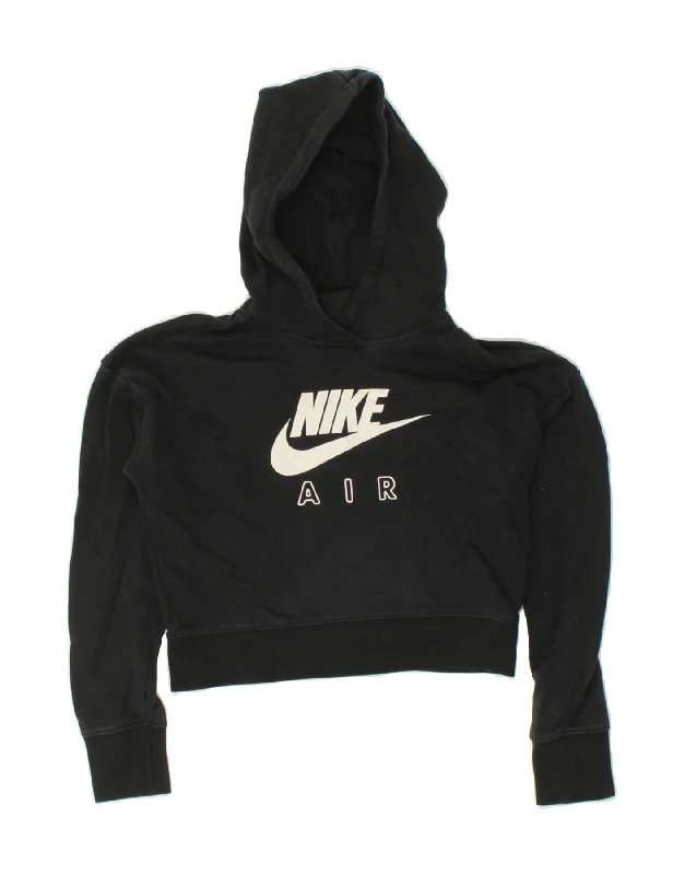 NIKE Girls Graphic Crop Hoodie Jumper 12-13 Years Large Black Cotton Hoodie with Gradient Ombre Colorful NIKE Girls Graphic Crop Hoodie Jumper 12-13 Years Large Black Cotton Hoodie with Gradient Ombre Colorful