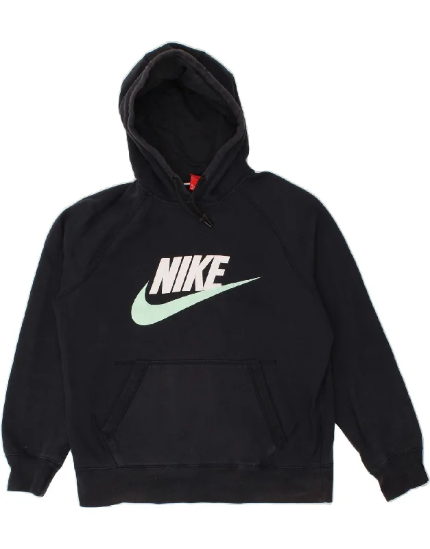 NIKE Mens Graphic Hoodie Jumper Medium Navy Blue Cotton Hoodie with Oversized Fit Loose Comfortable NIKE Mens Graphic Hoodie Jumper Medium Navy Blue Cotton Hoodie with Oversized Fit Loose Comfortable