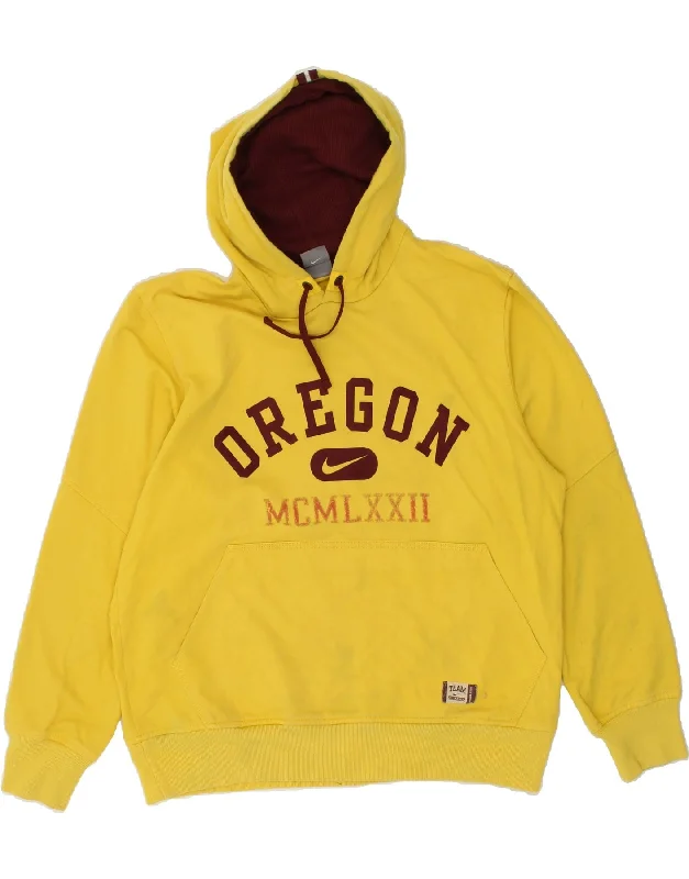 NIKE Mens Oregon Athletics Graphic Hoodie Jumper Medium Yellow Hoodie with Set-In Sleeves Structured Classic NIKE Mens Oregon Athletics Graphic Hoodie Jumper Medium Yellow Hoodie with Set-In Sleeves Structured Classic