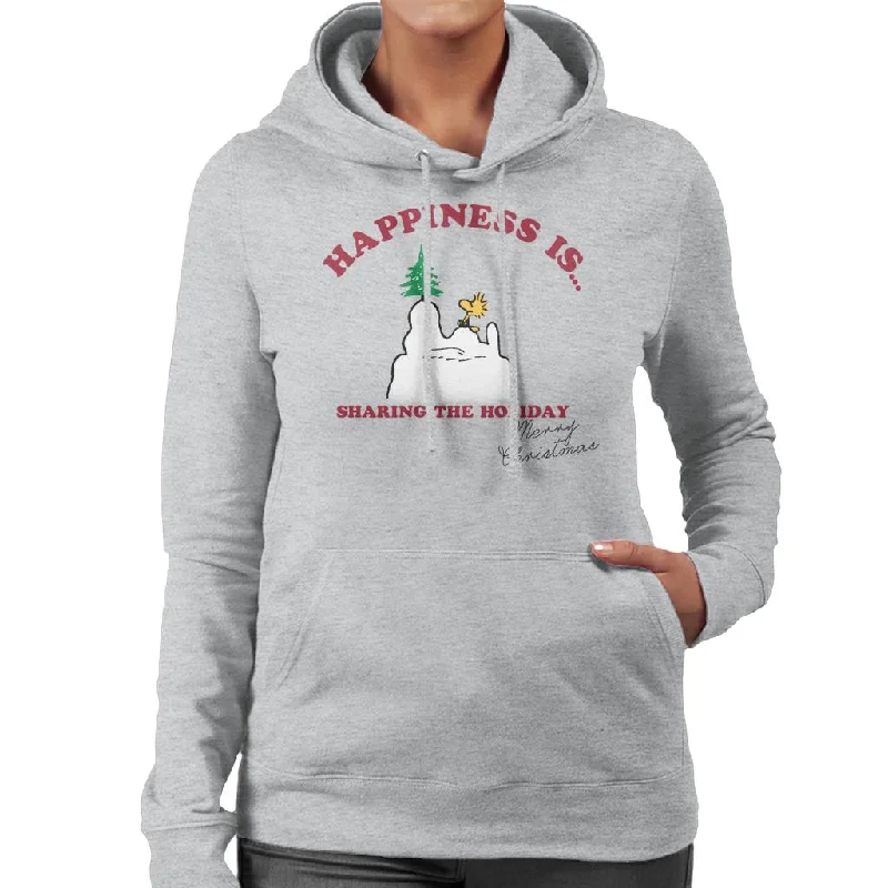 Peanuts Happiness Is Sharing The Holiday Women's Hooded Sweatshirt