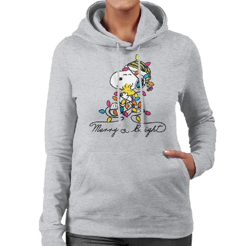 Peanuts Merry And Bright Snoopy Christmas Women's Hooded Sweatshirt