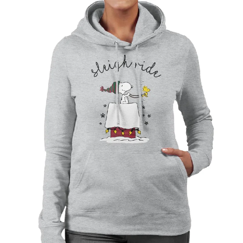 Peanuts Sleigh Ride Christmas Women's Hooded Sweatshirt