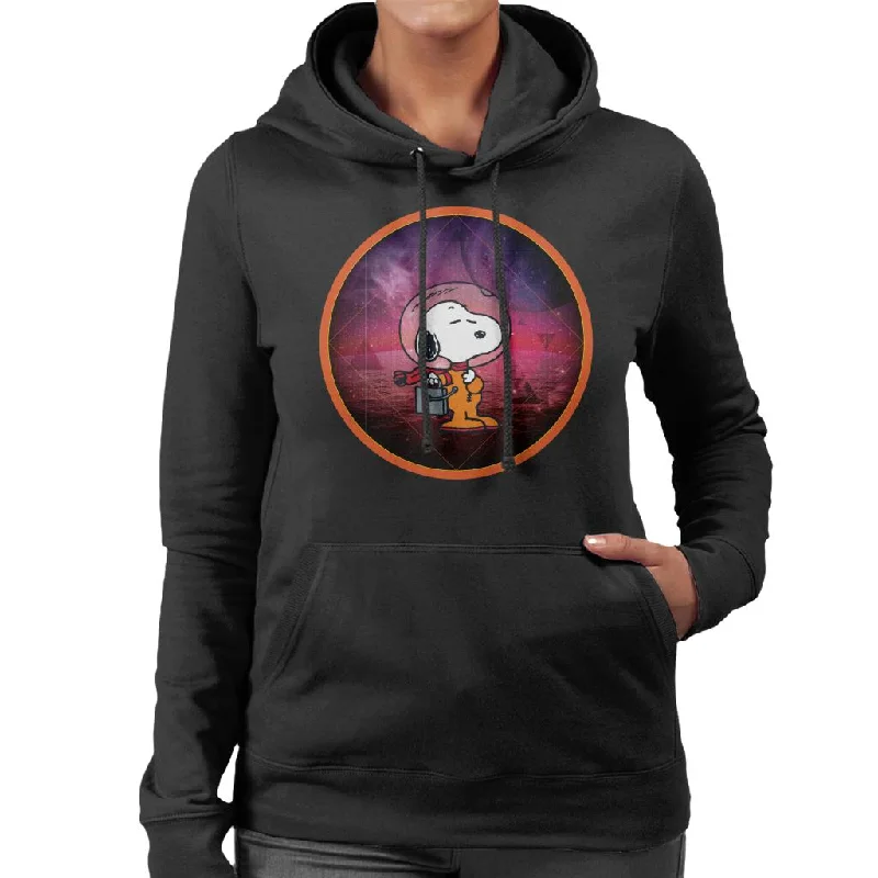 Peanuts Snoopy Chilling On A Starry Planet Women's Hooded Sweatshirt