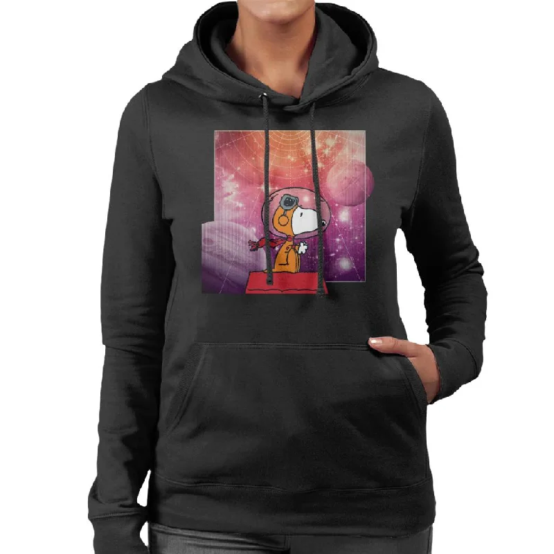 Peanuts Snoopy Kennel Ship Outer Space Women's Hooded Sweatshirt