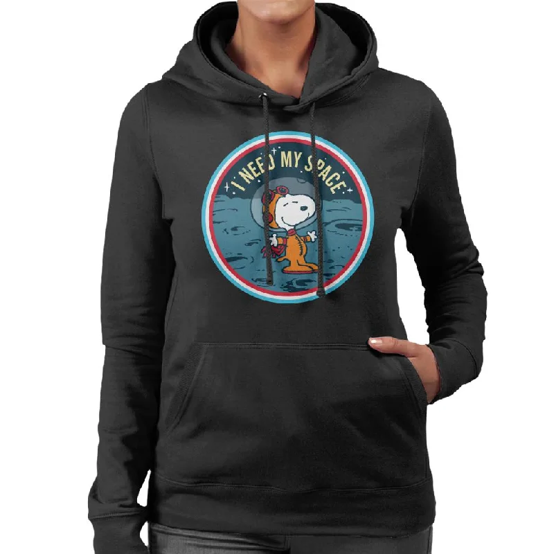 Peanuts Snoopy On The Moon I Need My Space Women's Hooded Sweatshirt