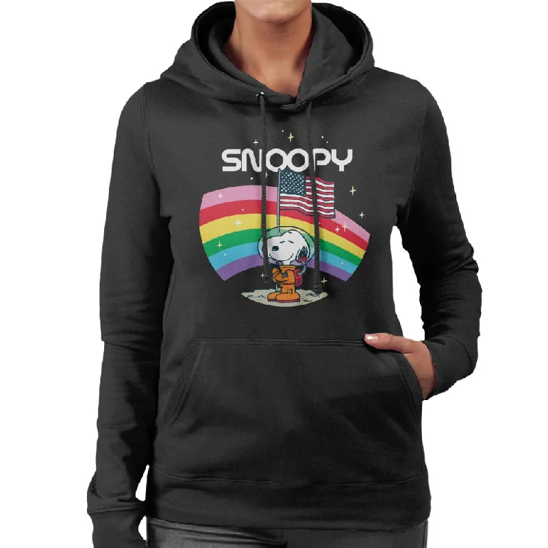 Peanuts Snoopy Starry Rainbow Moon Women's Hooded Sweatshirt