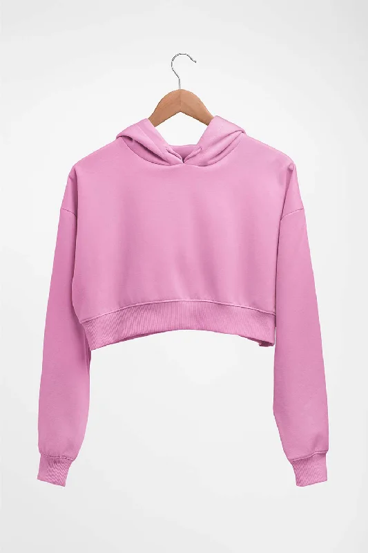 Plain Light Pink Crop HOODIE FOR WOMEN Hoodie with Fur Luxurious Winter