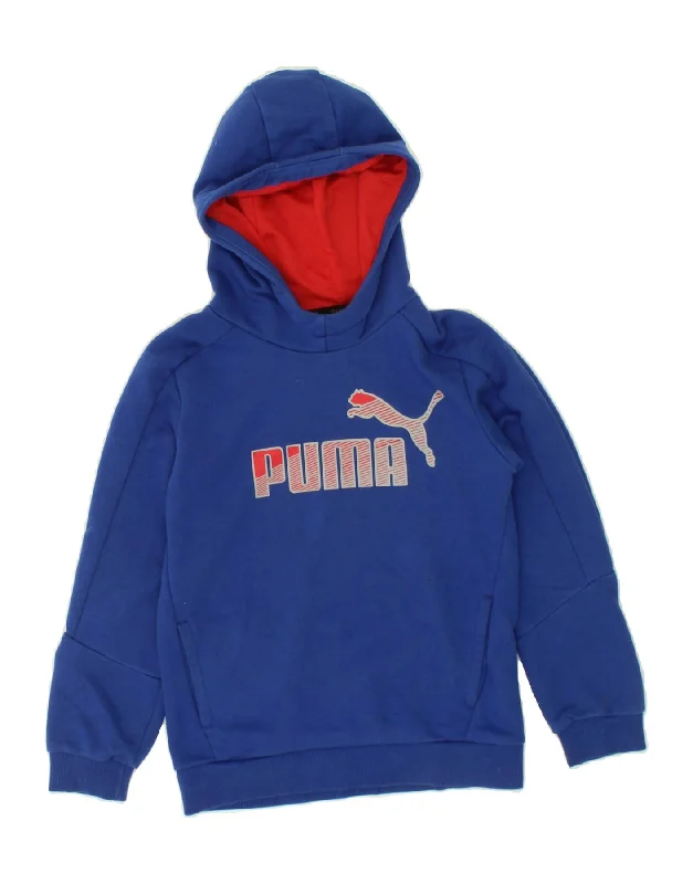 PUMA Boys Graphic Hoodie Jumper 9-10 Years Blue Polyester Hoodie with Ribbed Cuffs Snug Fit Comfort PUMA Boys Graphic Hoodie Jumper 9-10 Years Blue Polyester Hoodie with Ribbed Cuffs Snug Fit Comfort