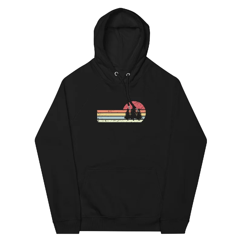 Sonne und Retro Linies - Bäume - Unisex Premium Organic Hoodie