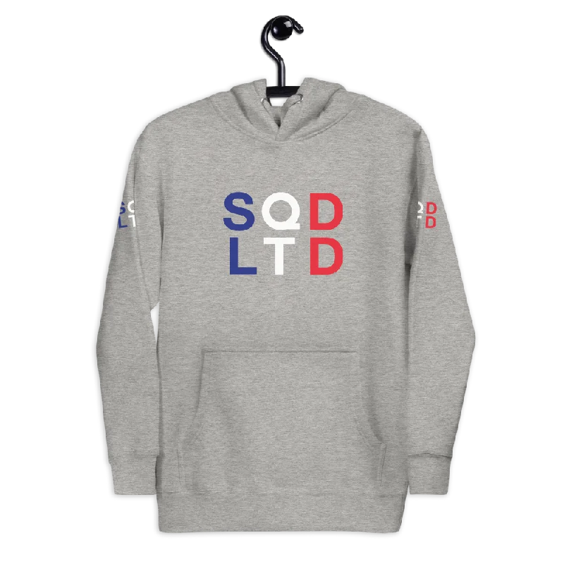 SQD France Hoodie Hoodie with Ribbed Neckline Snug Warm