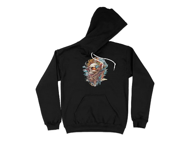 Sugar Skull Unisex Hoodie Hoodie with Front Slit Layering Stylish