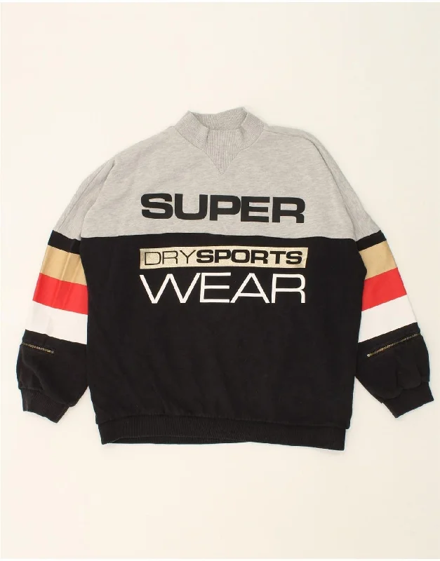 SUPERDRY Womens Oversized Graphic Sweatshirt Jumper UK 14 Large Grey Hoodie Dress Longline Feminine SUPERDRY Womens Oversized Graphic Sweatshirt Jumper UK 14 Large Grey Hoodie Dress Longline Feminine