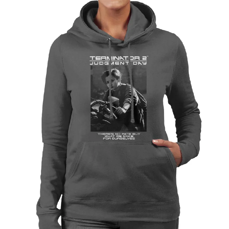 Terminator 2 Judgement Day There's No Fate Women's Hooded Sweatshirt Hoodie with Lace Feminine Delicate Terminator 2 Judgement Day There's No Fate Women's Hooded Sweatshirt Hoodie with Lace Feminine Delicate