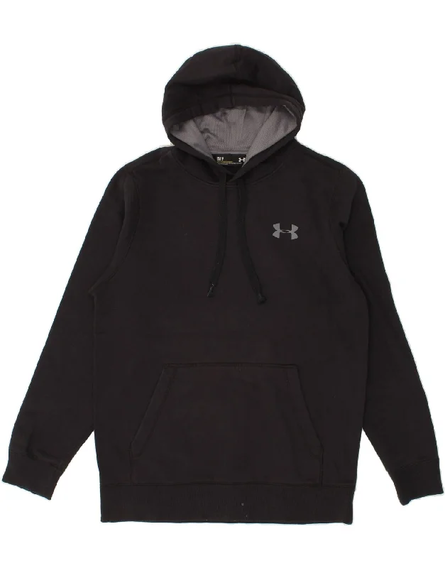 UNDER ARMOUR Mens Hoodie Jumper Small Grey Hoodie with Neon Bright Vibrant