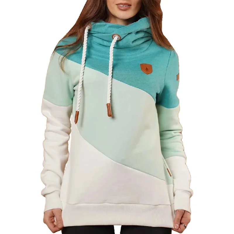 Wanakome Women's Selene Colour-Blocked Hoodie Hoodie with High-Low Hem Asymmetrical Trendy Wanakome Women's Selene Colour-Blocked Hoodie Hoodie with High-Low Hem Asymmetrical Trendy