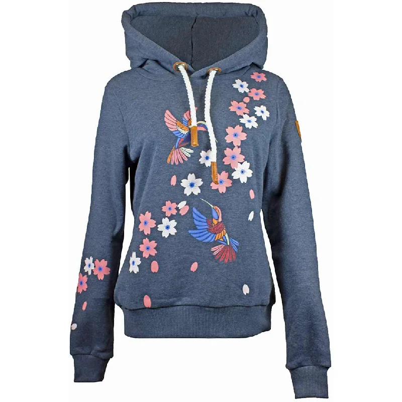 Wanakome Women's Jody Floral Hoodie Hoodie with Metallic Shiny Futuristic