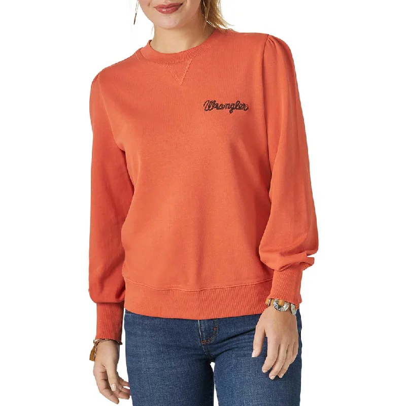 Wrangler Women's Crewneck with Logo Sweatshirt Hoodie with Sequins Glamorous Eye-catching Wrangler Women's Crewneck with Logo Sweatshirt Hoodie with Sequins Glamorous Eye-catching