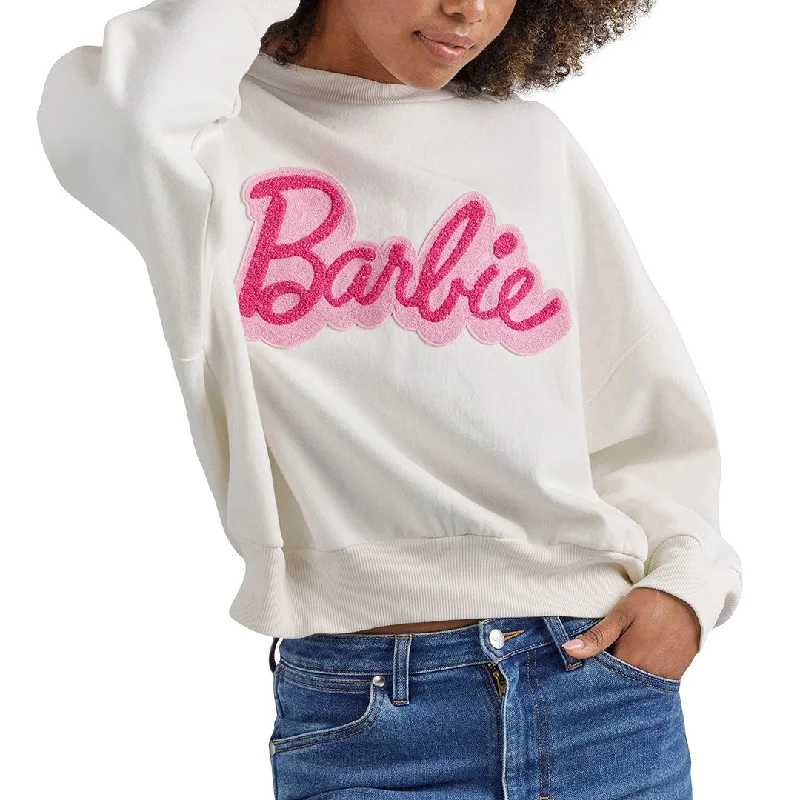 Wrangler X Barbie Women's Relaxed Logo Sweatshirt Hoodie with Half-Zip Sporty Casual Wrangler X Barbie Women's Relaxed Logo Sweatshirt Hoodie with Half-Zip Sporty Casual