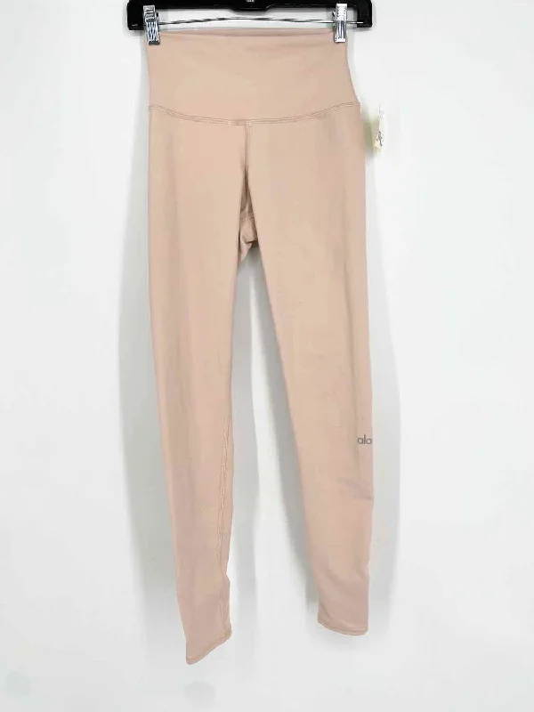 alo Women's Blush Size XS Leggings Elegant Satin Finish Leggings