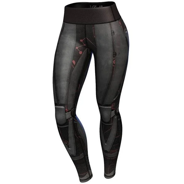 Anarchy Apparel Dark Robota Compression Leggings Fashionable Ribbed Knit Leggings