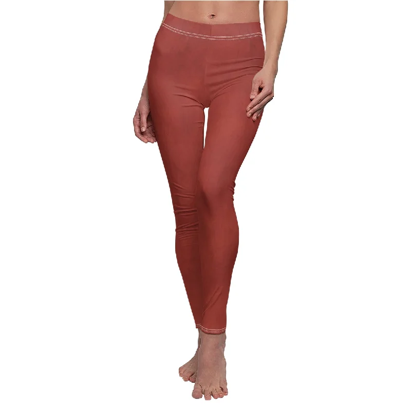 Autumn Red Casual Leggings Fashionable Plus-Size Activewear