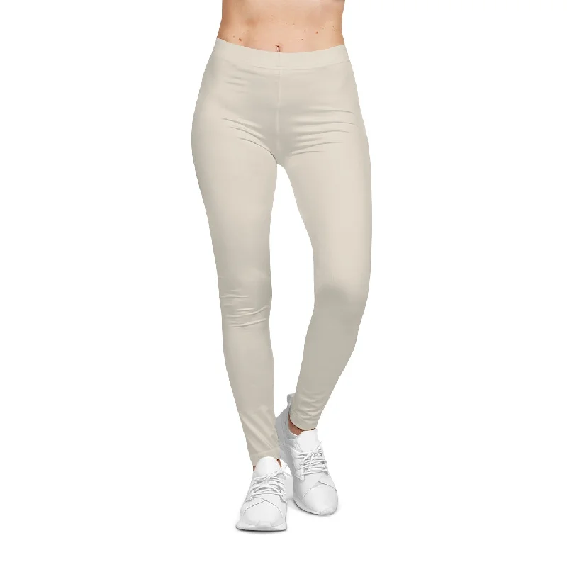 Beige Casual Leggings Chic Printed Yoga Pants