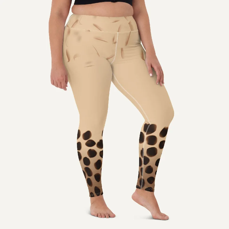Boba Milk Tea High-Waisted Leggings Chic Workout Leggings