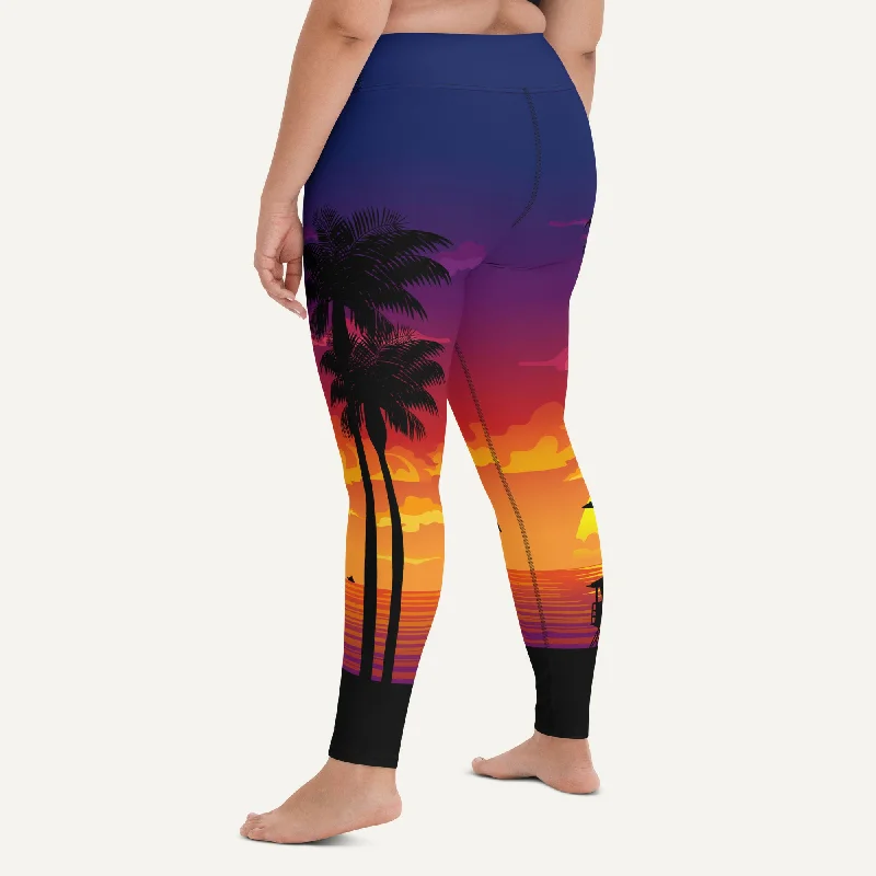 California Sunset High-Waisted Leggings Comfortable Sports Performance Tights