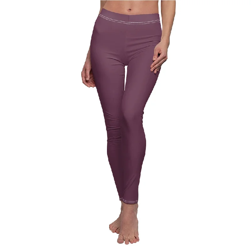CH Burgundy Casual Leggings Trendy Mesh Leggings