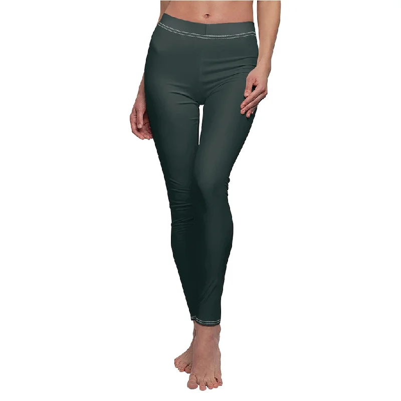 CH Jet Black Casual Leggings Fashionable Floral Active Leggings