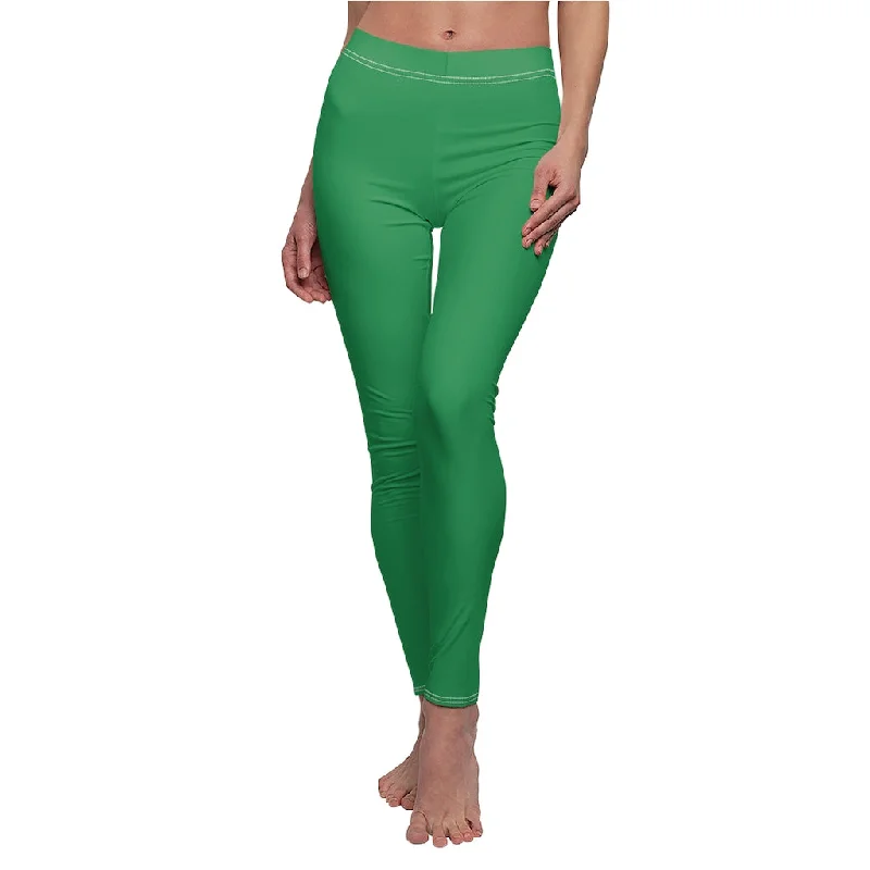 CH Kelly Green Casual Leggings Comfortable Capri-Length Leggings