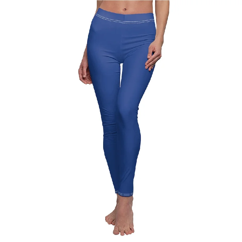 CH Royal Blue Casual Leggings Trendy Side-Pocket Leggings
