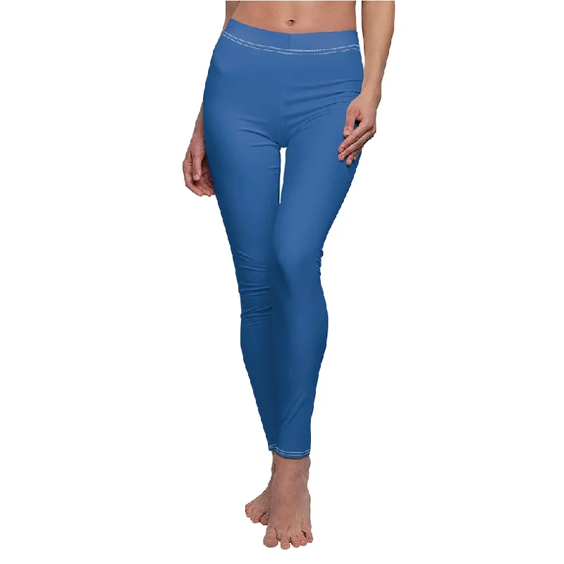 CH Sapphire Blue Casual Leggings Cozy Full-Length Workout Leggings