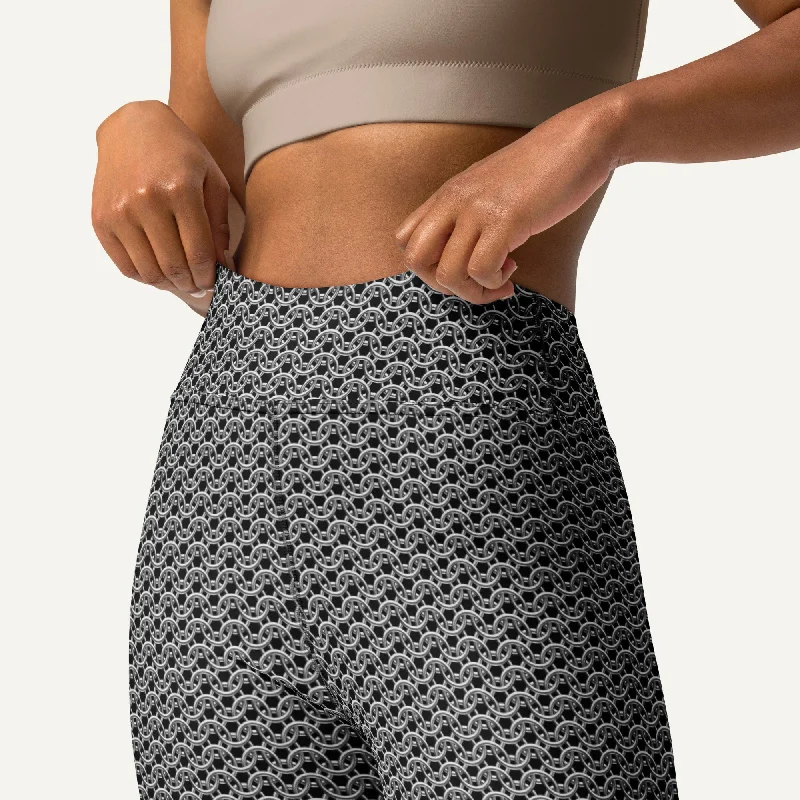 Chain Mail High-Waisted Leggings Stylish Winter-Ready Leggings