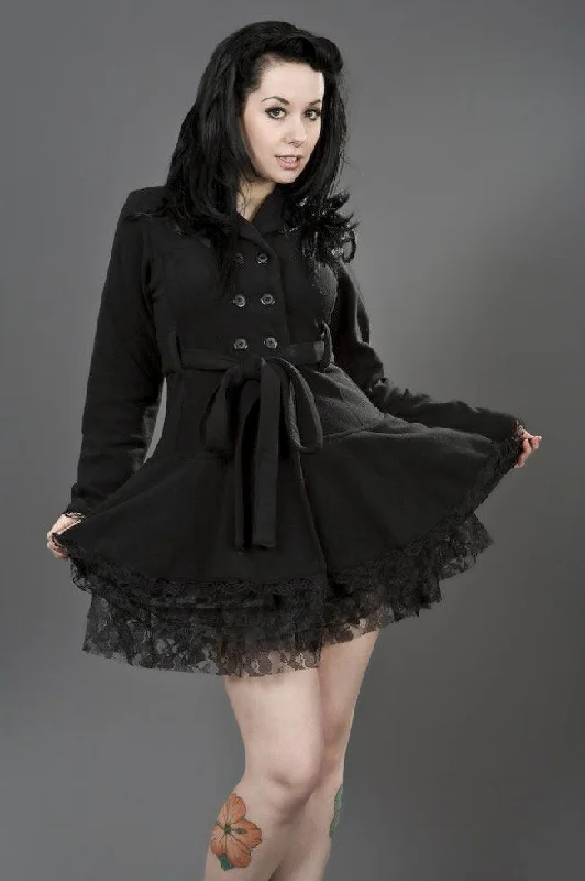 Dark Ladies Gothic Jacket In Black Fleece