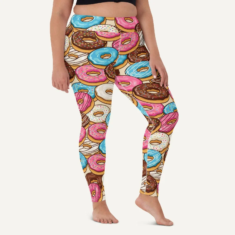 Donut Party High-Waisted Leggings Trendy Side-Pocket Leggings