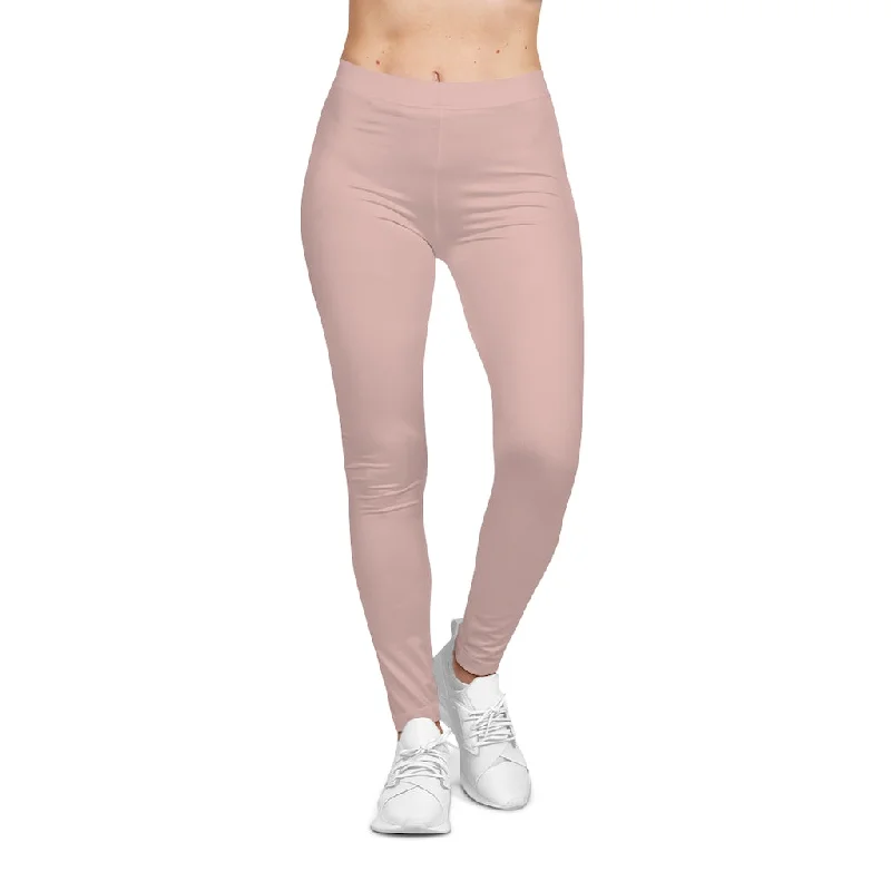 Dusty Rose II Casual Leggings Comfortable Power Mesh Leggings