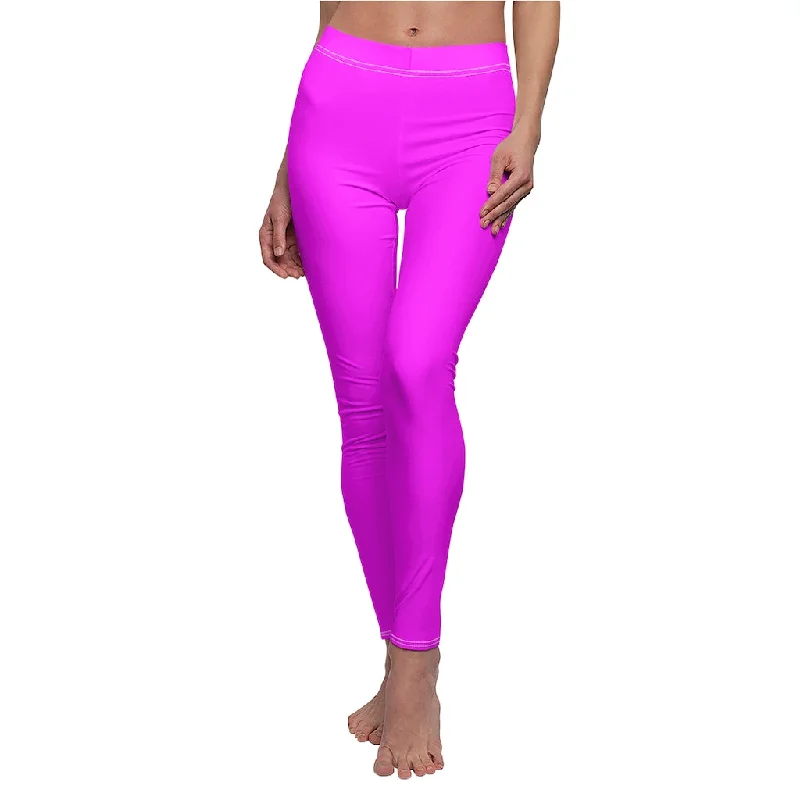 F21 Fuchsia Casual Leggings Chic Floral Print Leggings