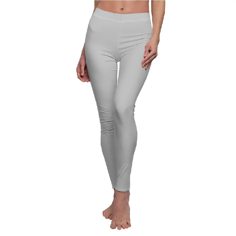 F21 Silver Casual Leggings Cozy Reflective Detail Leggings