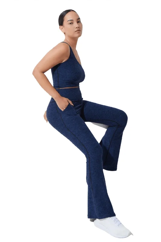 Noli Curve Flair Legging Navy Heather Stylish Sporty Performance Leggings