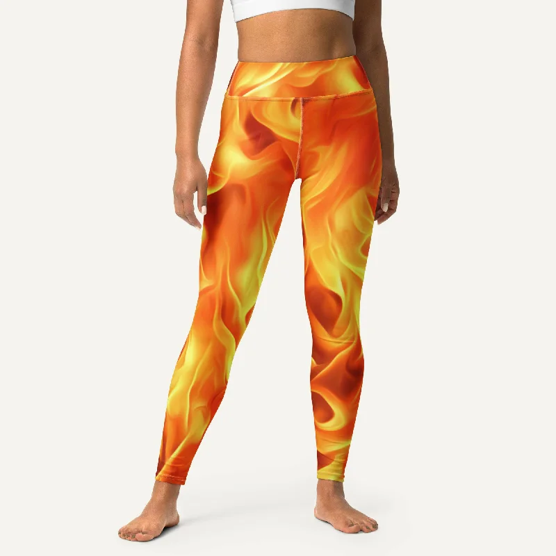 Fire High-Waisted Leggings Trendy Seamless Fit Leggings