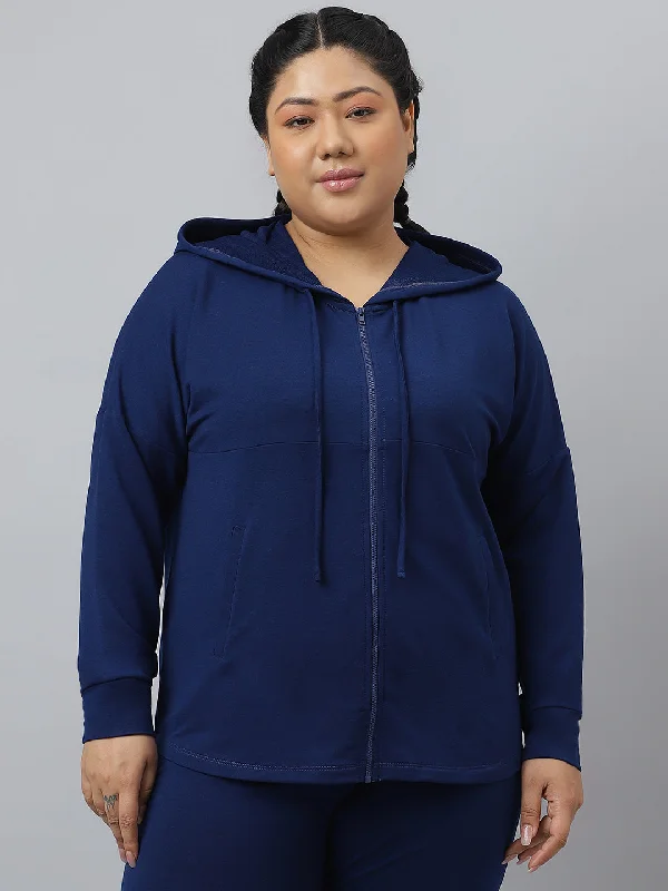 Fitkin Ecofriendly Tencel Anti-Odor Plus size Indigo Hoodie Jacket