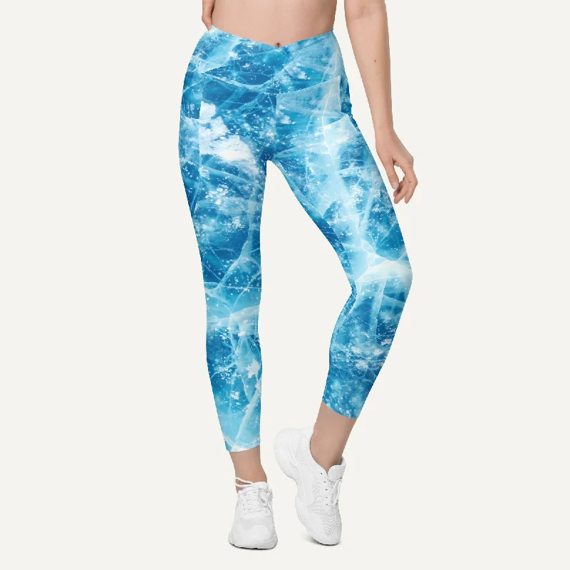 Ice Crossover Leggings With Pockets Fashionable Fitted Workout Leggings