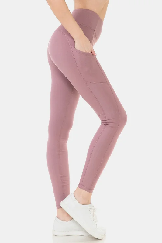 Leggings Depot Wide Waistband High Waist Leggings Trendy Ombre Effect Leggings