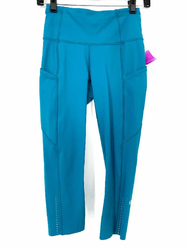 Lululemon 2018 Fast & Free Crop II 19" Women's Teal Leggings W6AKHS Cozy Fashion Leggings Lululemon 2018 Fast & Free Crop II 19" Women's Teal Leggings W6AKHS Cozy Fashion Leggings