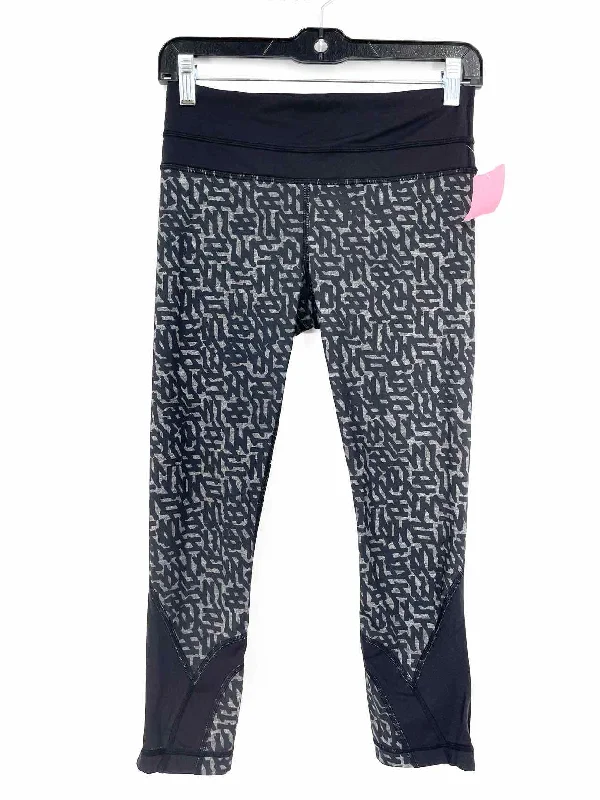 Lululemon Women's Black/Gray Crop Abstract Size 4 Leggings Chic Velvet Soft Leggings Lululemon Women's Black/Gray Crop Abstract Size 4 Leggings Chic Velvet Soft Leggings
