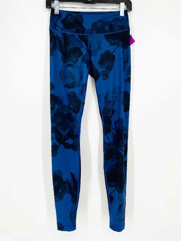 Lululemon Women's Blue/Black Abstract Size 4 Leggings Trendy Ombre Effect Leggings
