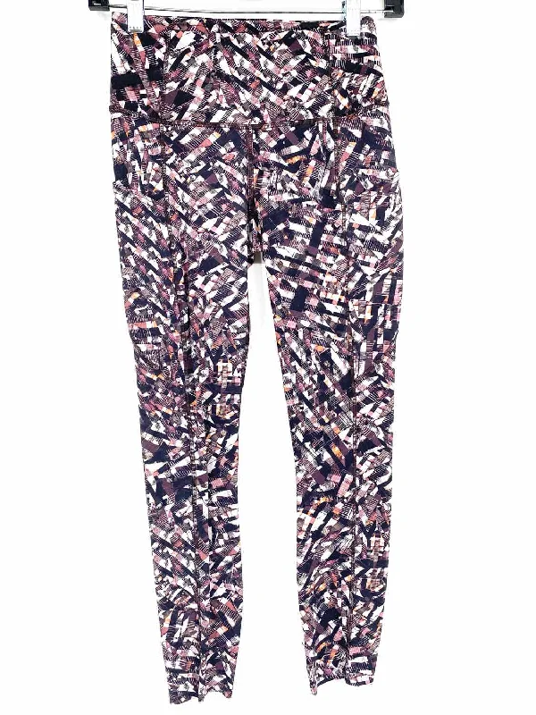 Lululemon Women's Purple Print Abstract Size 4 Leggings Elegant Casual Fit Leggings